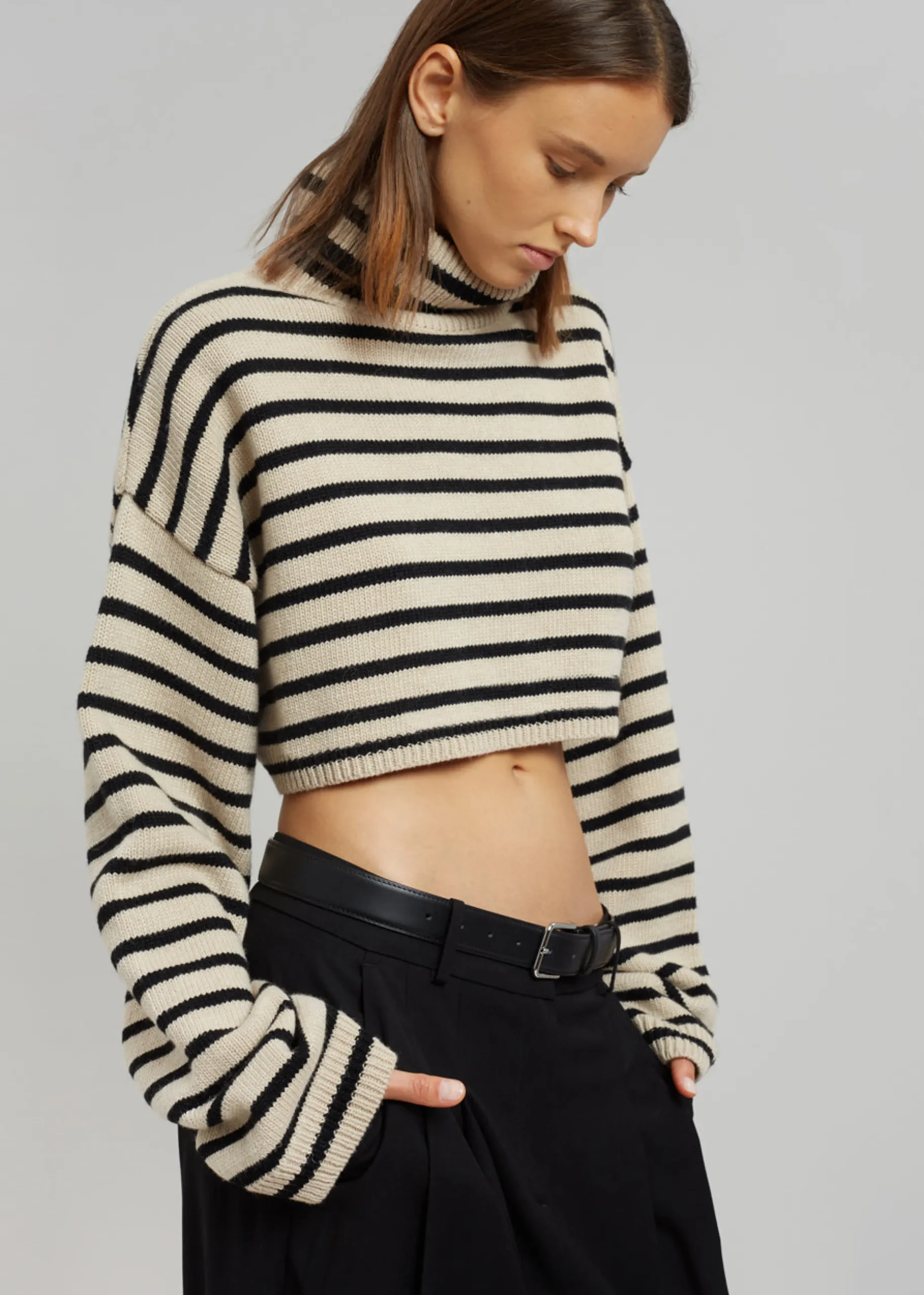 Athina Cropped Turtleneck Sweater