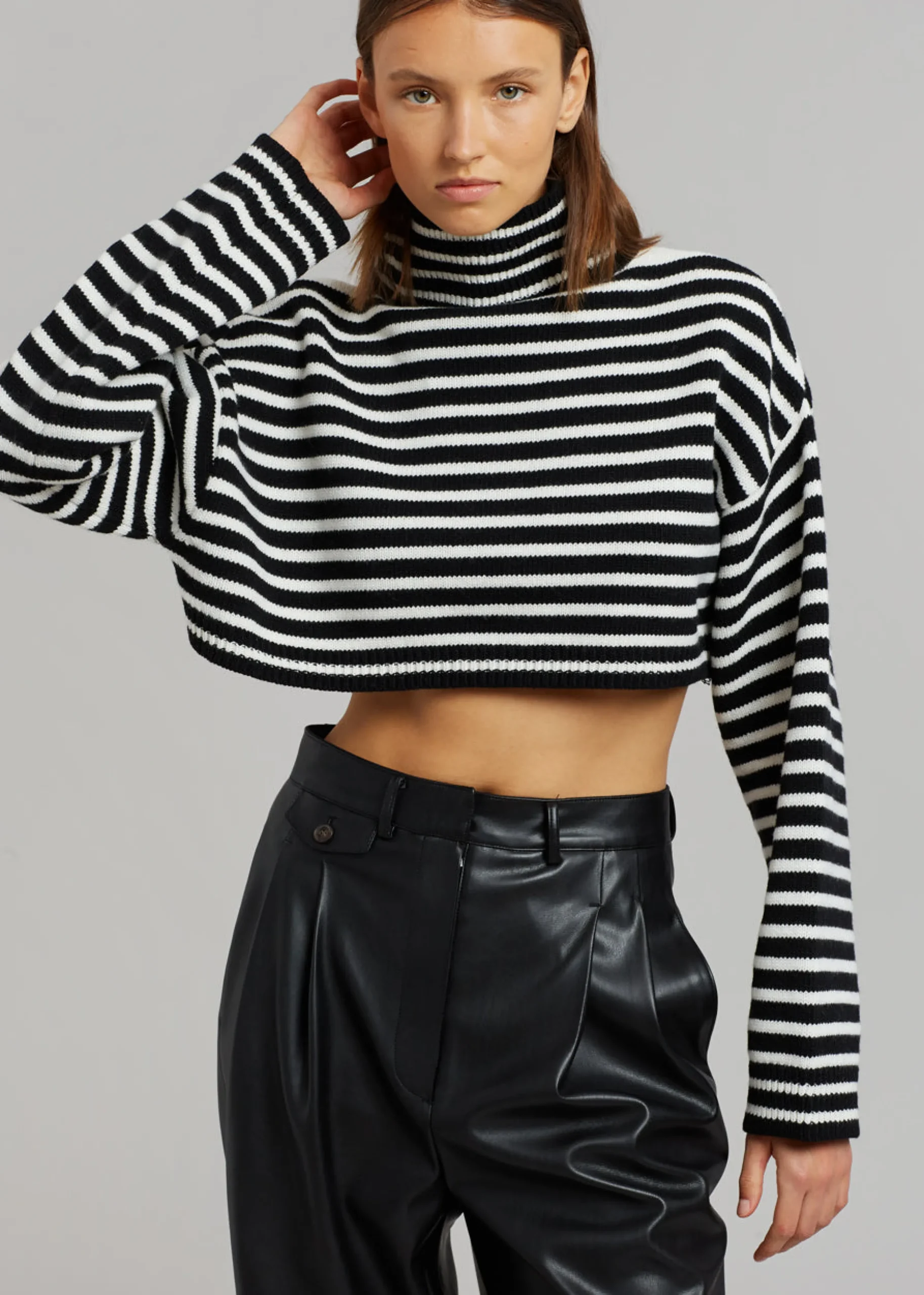 Athina Cropped Turtleneck Sweater