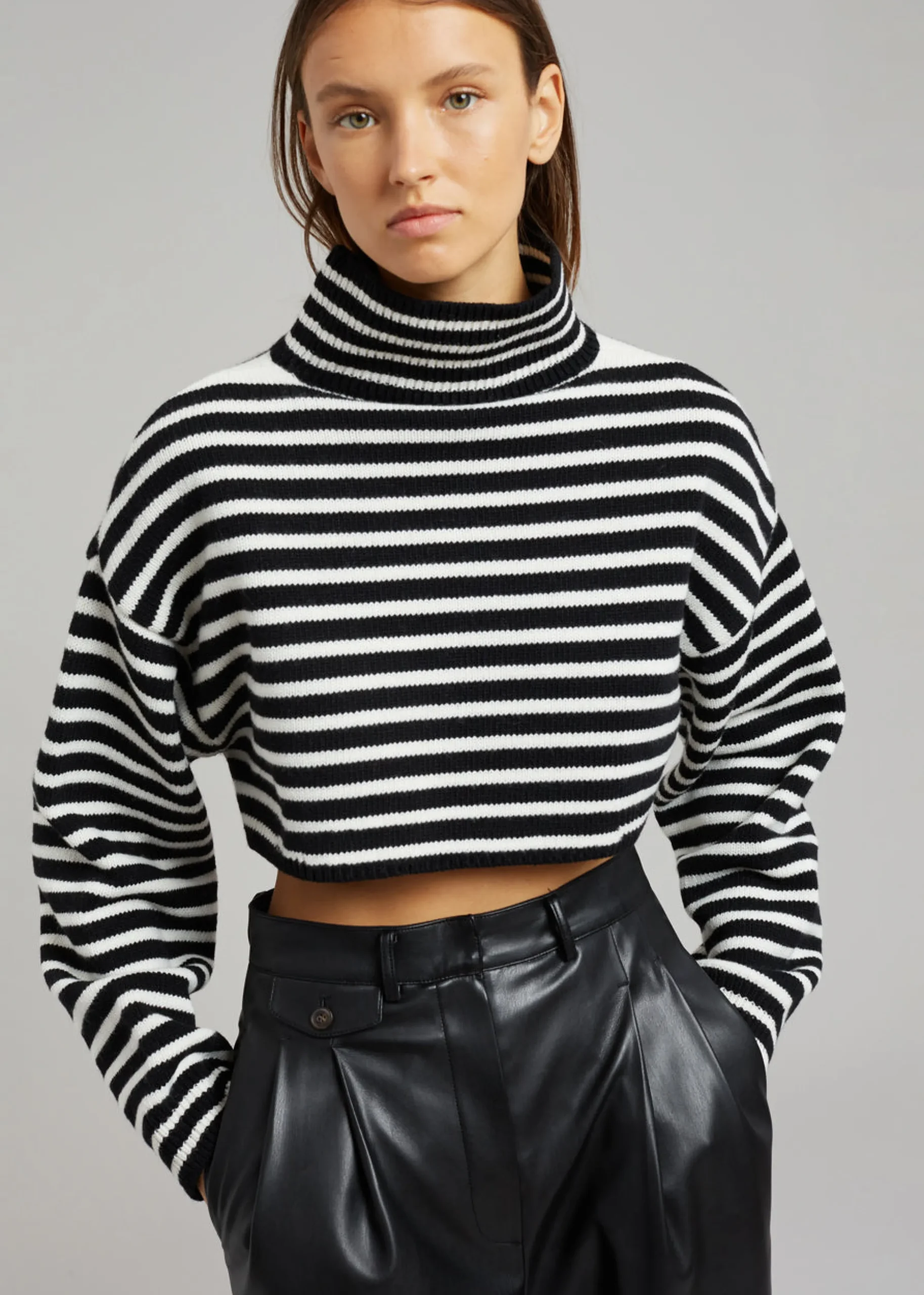 Athina Cropped Turtleneck Sweater