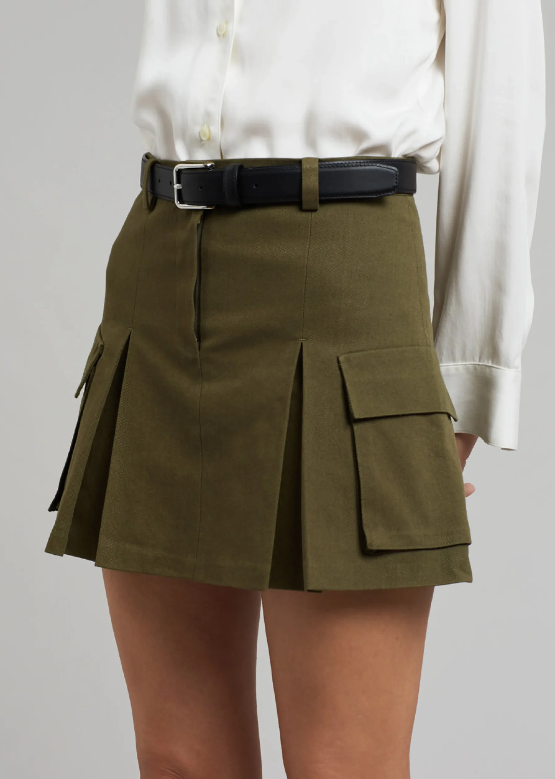 Audrey Cargo Pleated Miniskirt