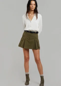 Audrey Cargo Pleated Miniskirt