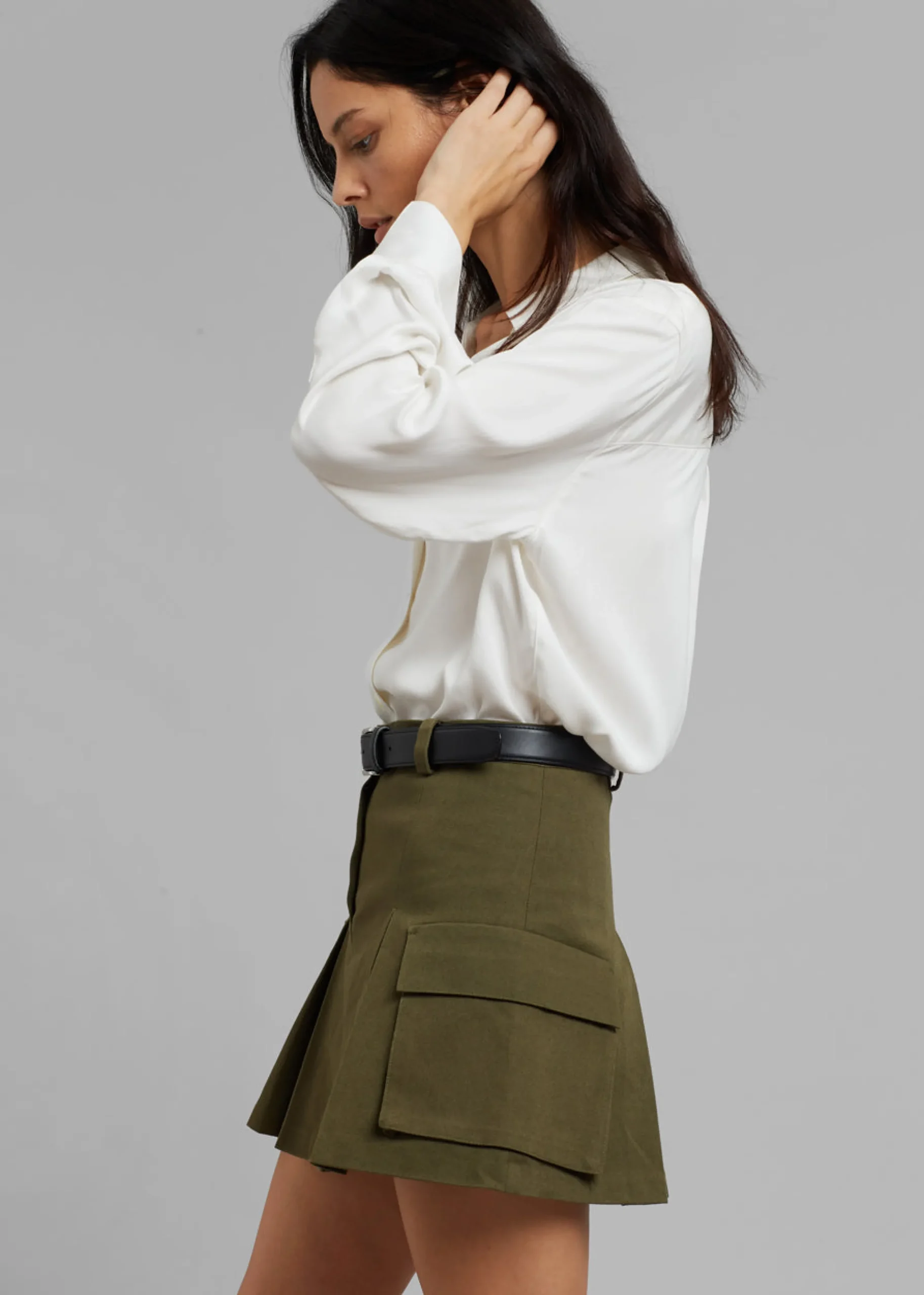 Audrey Cargo Pleated Miniskirt