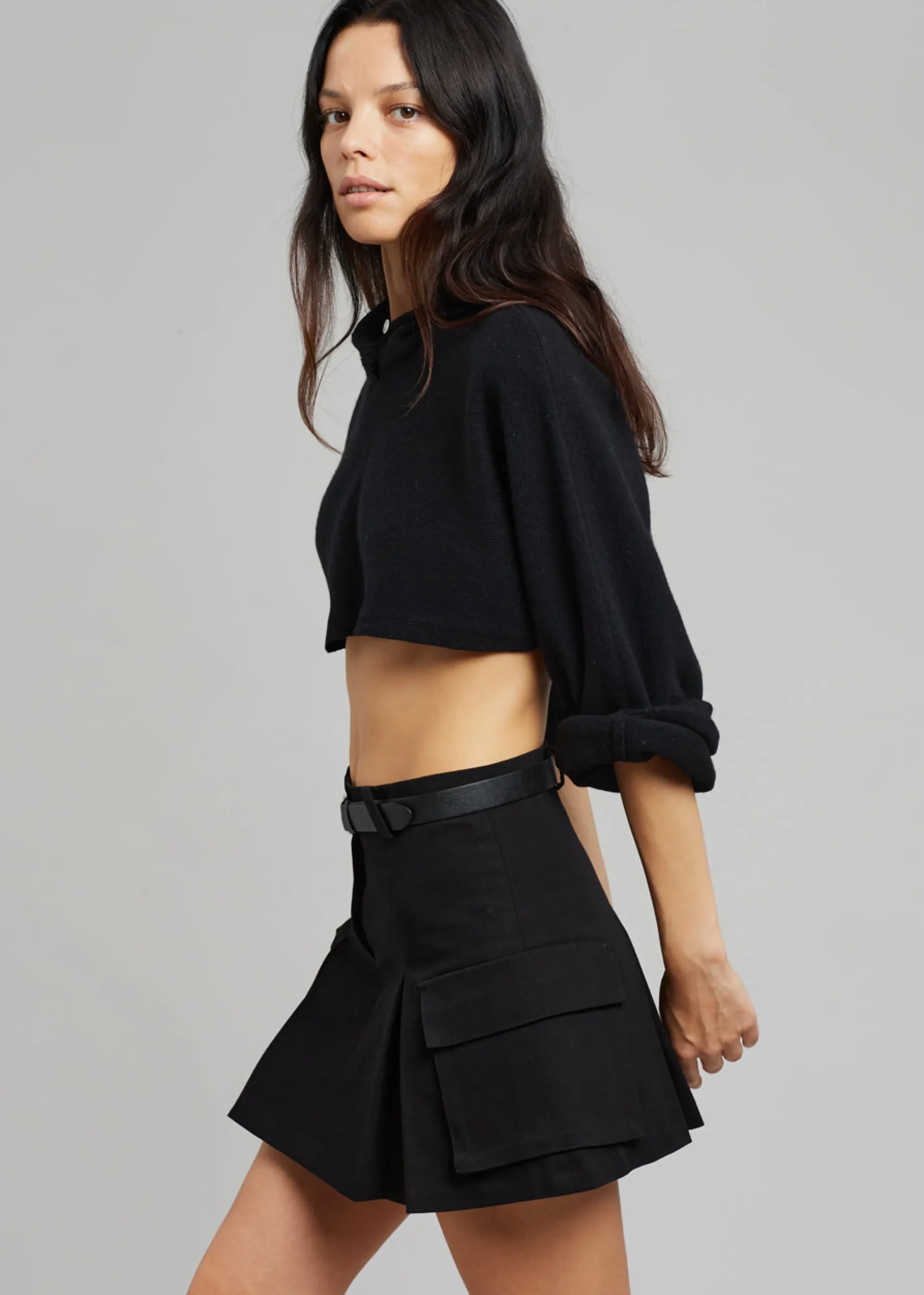 Audrey Cargo Pleated Miniskirt