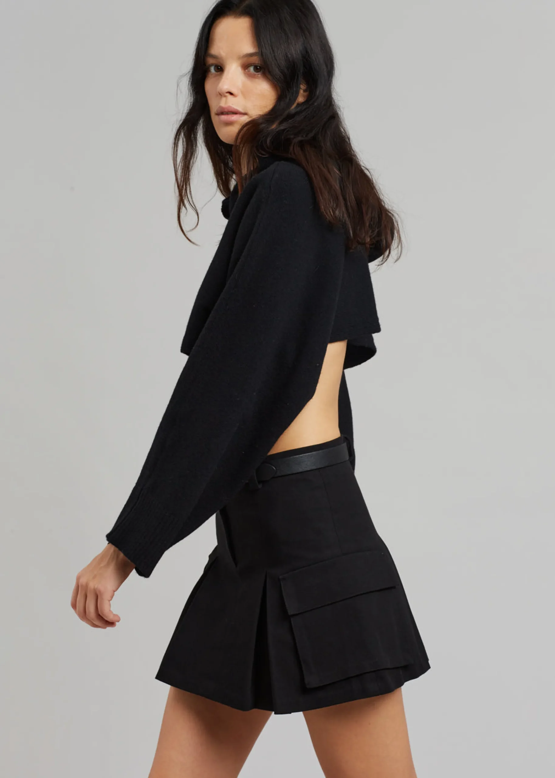 Audrey Cargo Pleated Miniskirt