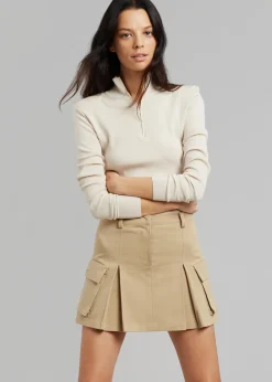 Audrey Cargo Pleated Miniskirt