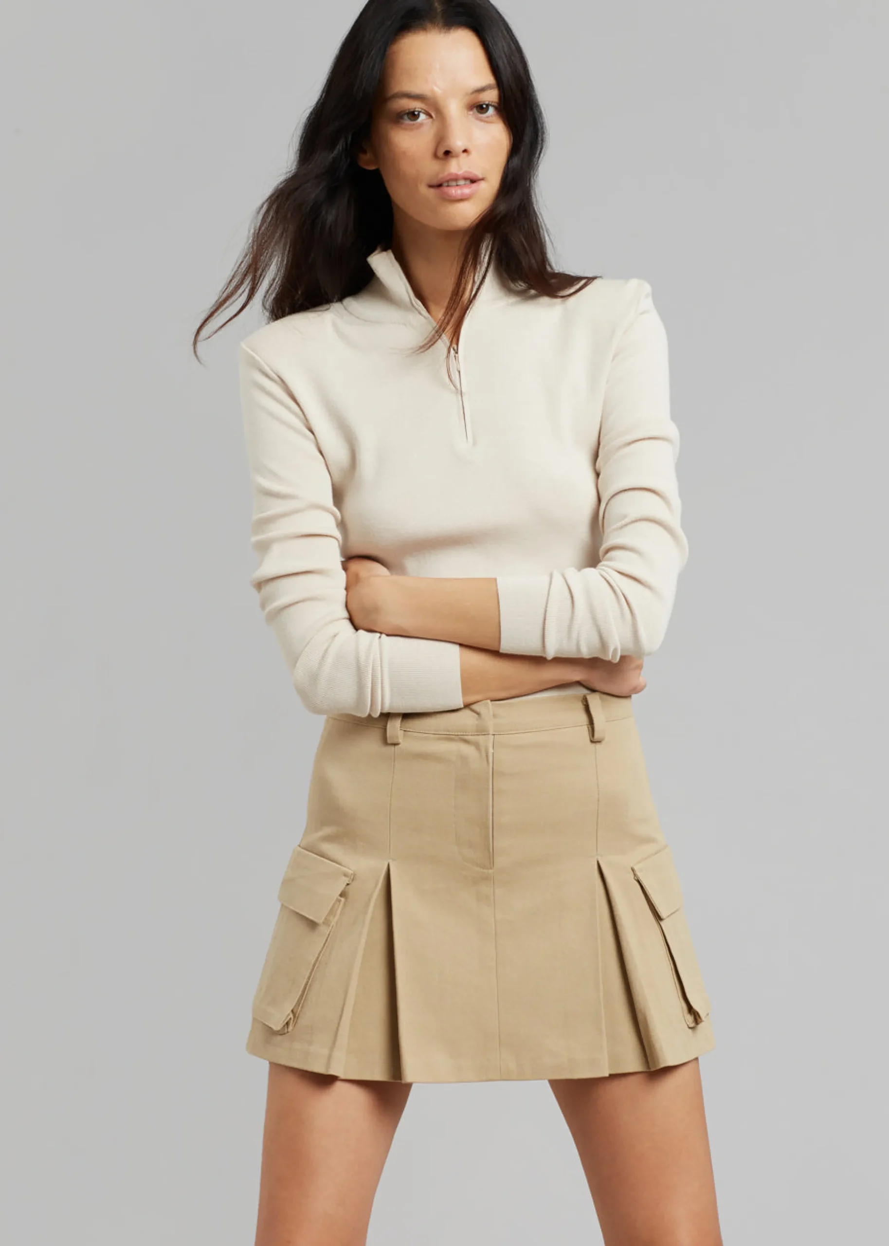 Audrey Cargo Pleated Miniskirt