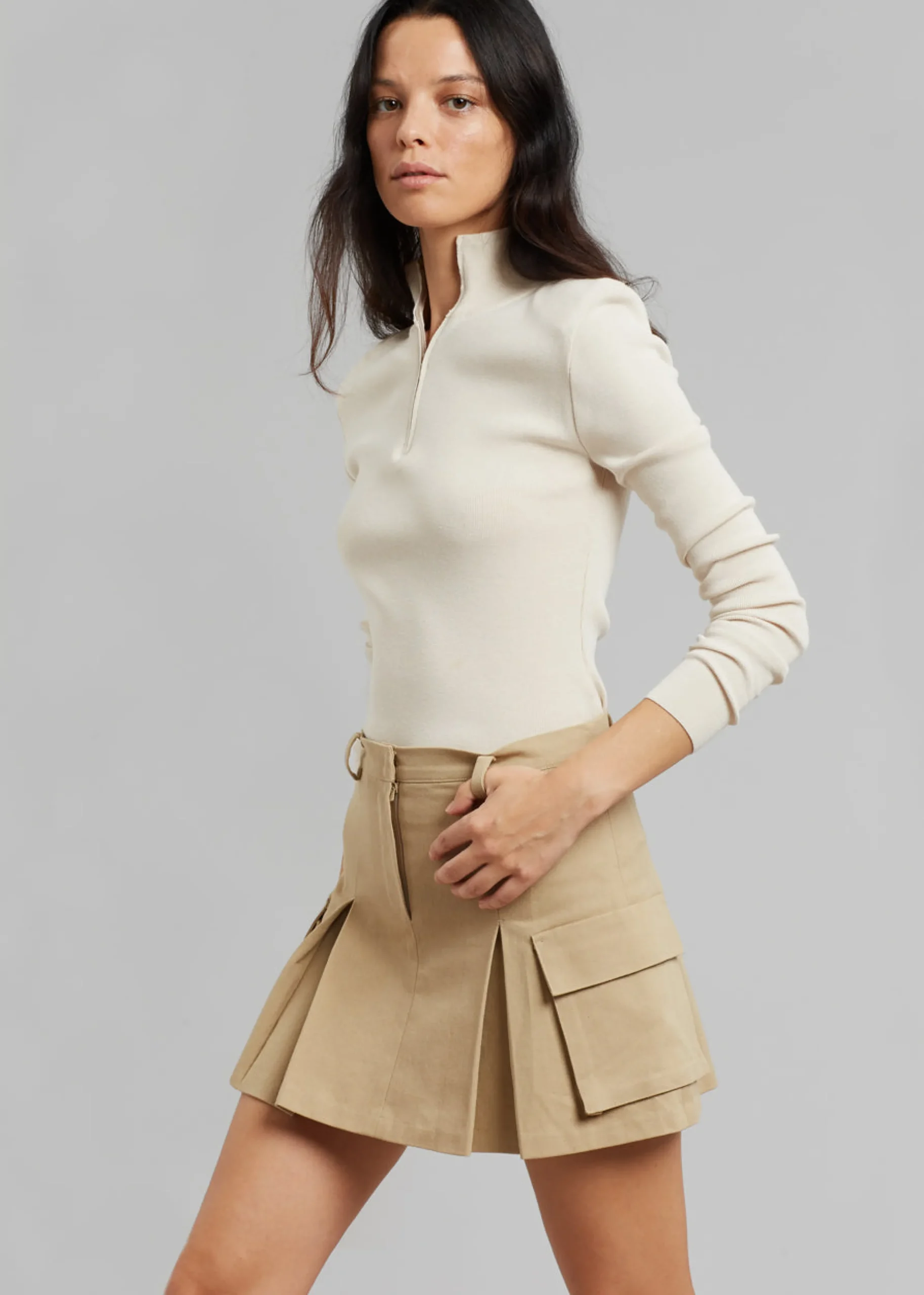 Audrey Cargo Pleated Miniskirt