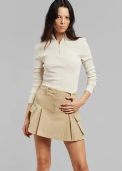 Audrey Cargo Pleated Miniskirt