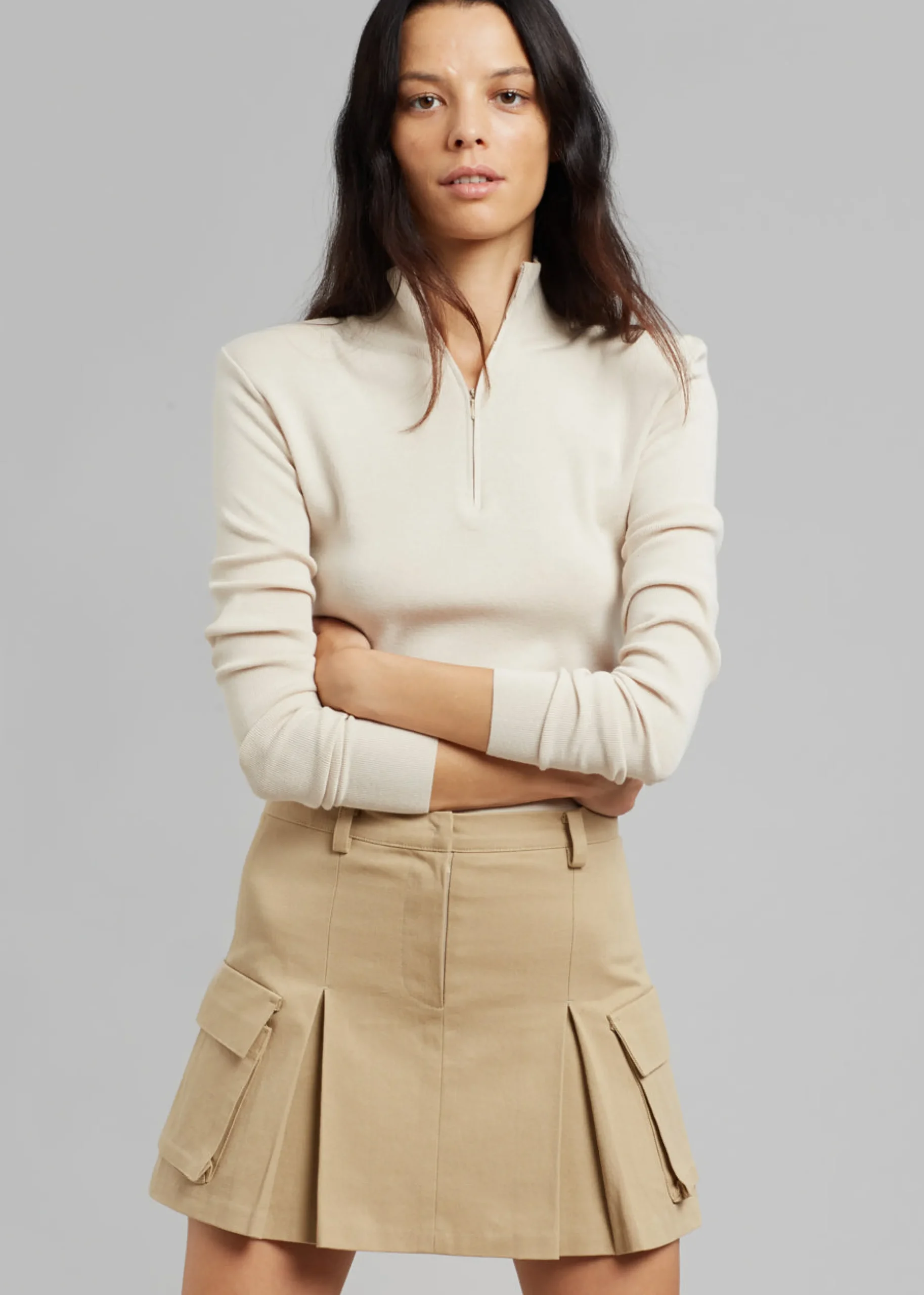 Audrey Cargo Pleated Miniskirt