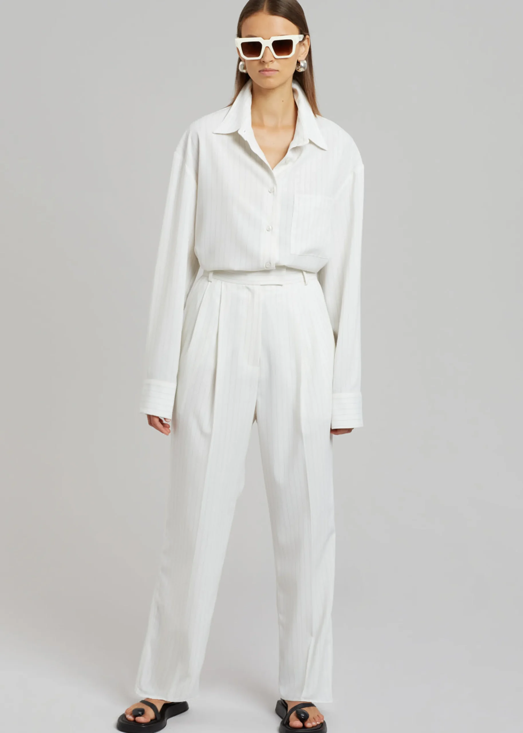 Bea Fluid Pinstripe Suit Pants