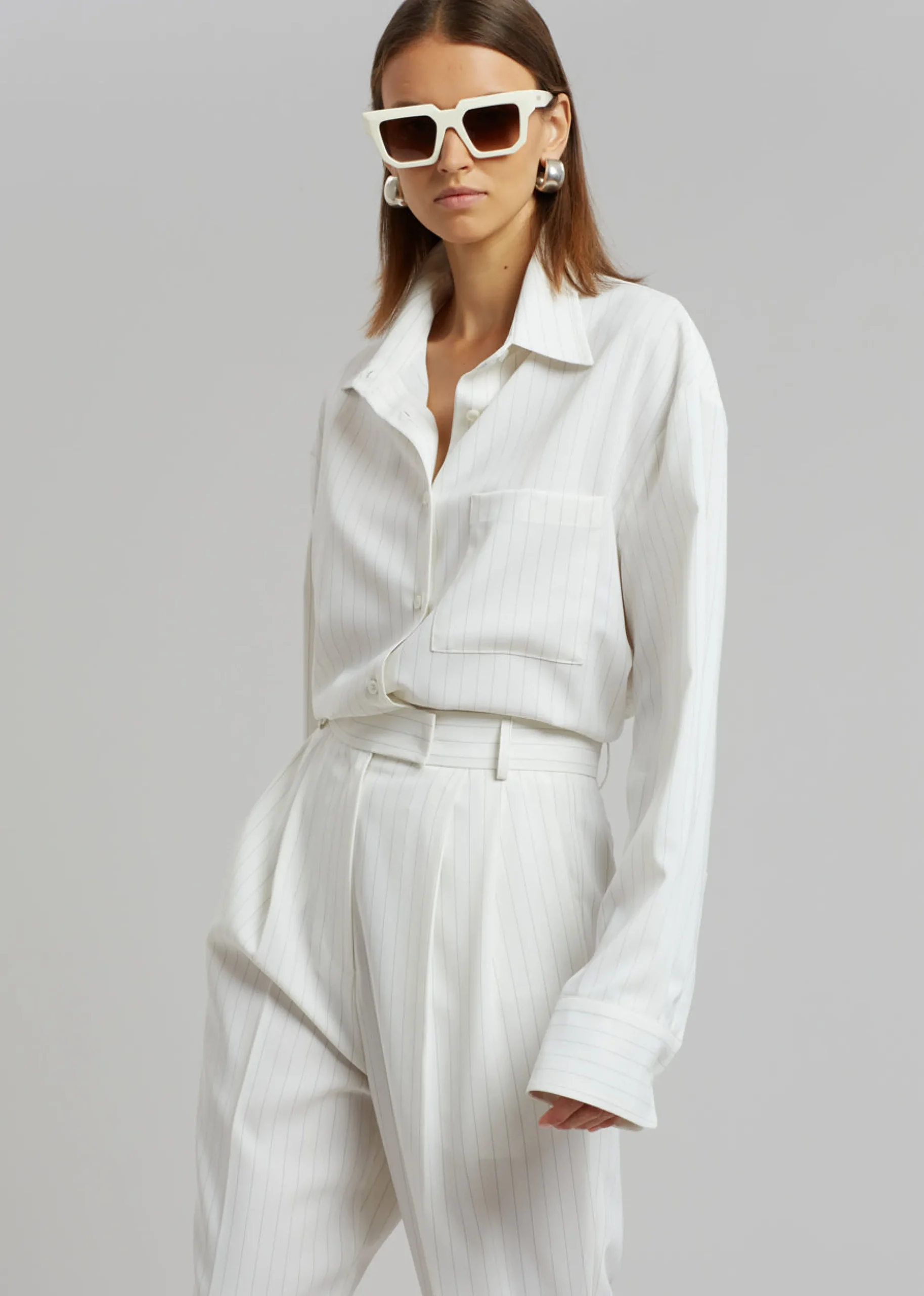 Bea Fluid Pinstripe Suit Pants