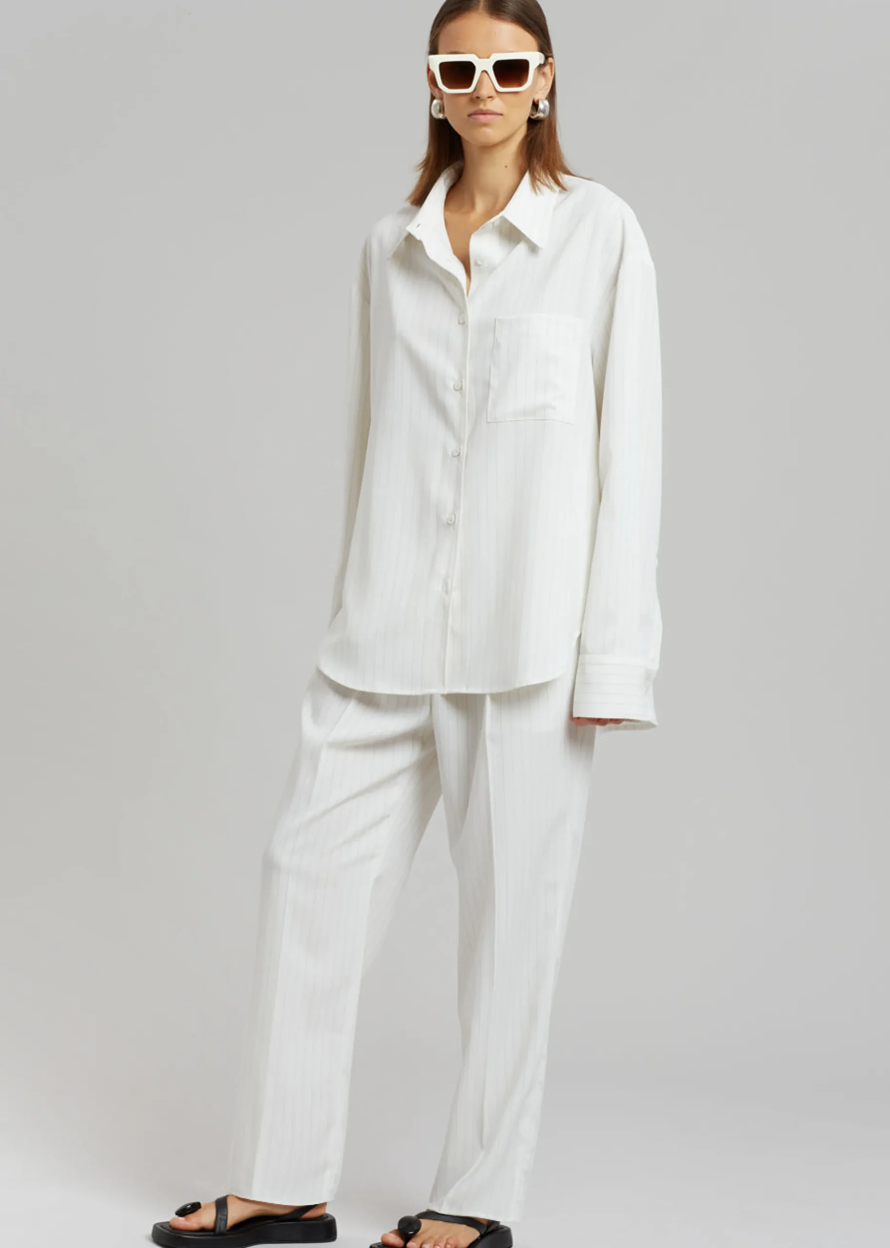 Bea Fluid Pinstripe Suit Pants