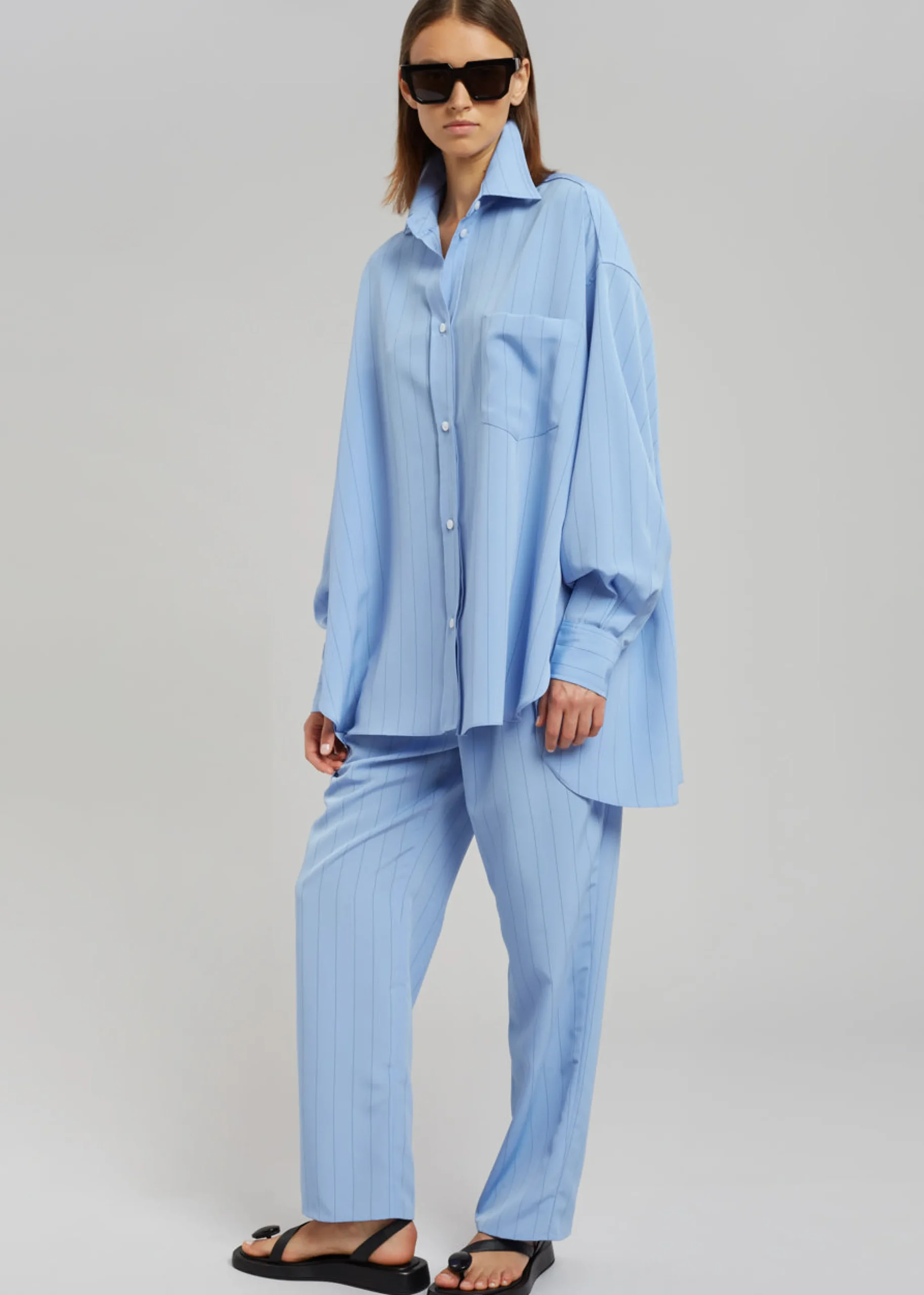 Bea Fluid Stripe Suit Pants