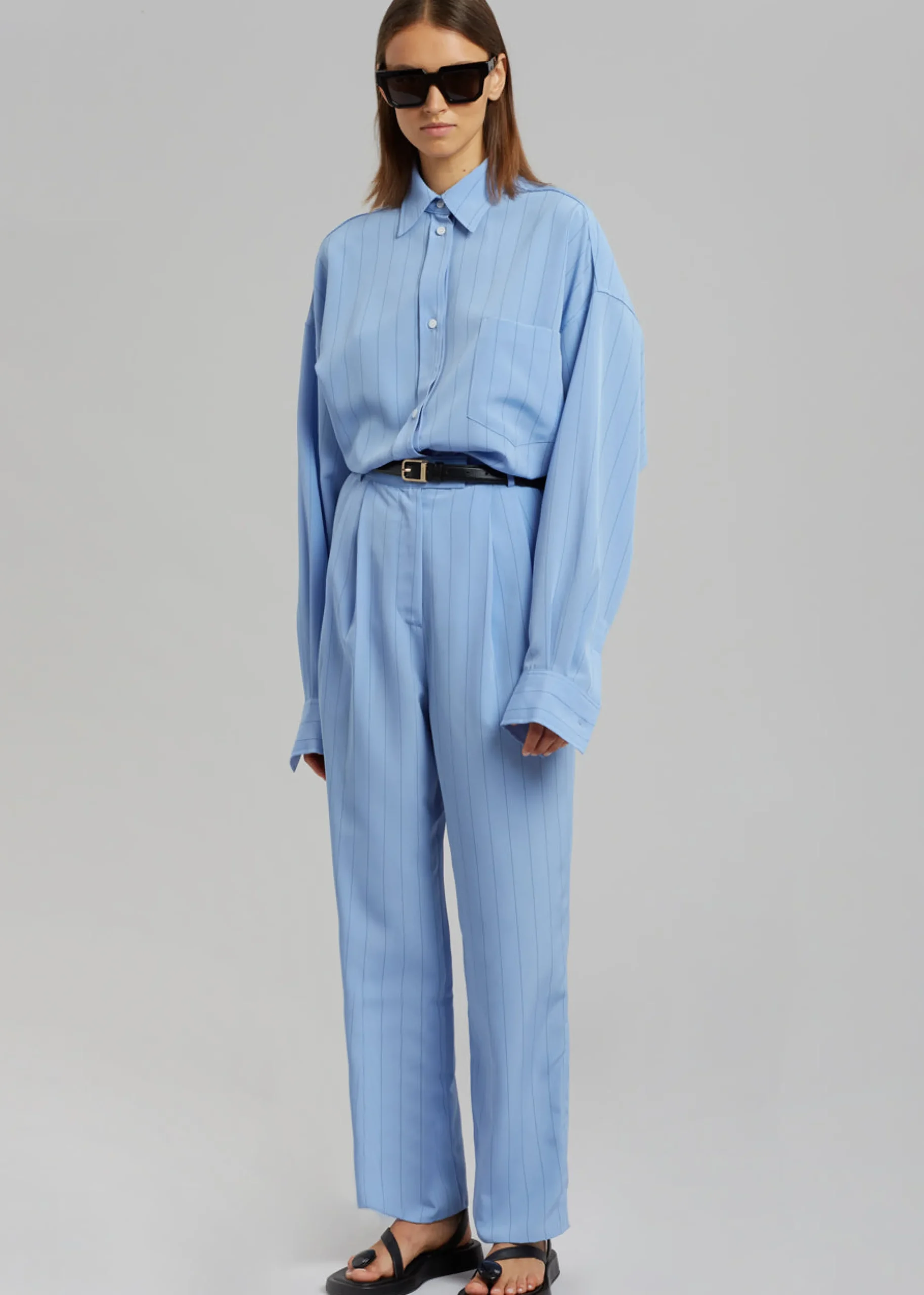 Bea Fluid Stripe Suit Pants
