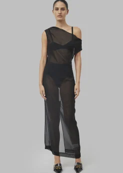 Beare Park Silk Georgette Off The Shoulder Dress