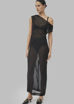 Beare Park Silk Georgette Off The Shoulder Dress