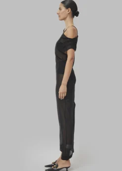 Beare Park Silk Georgette Off The Shoulder Dress