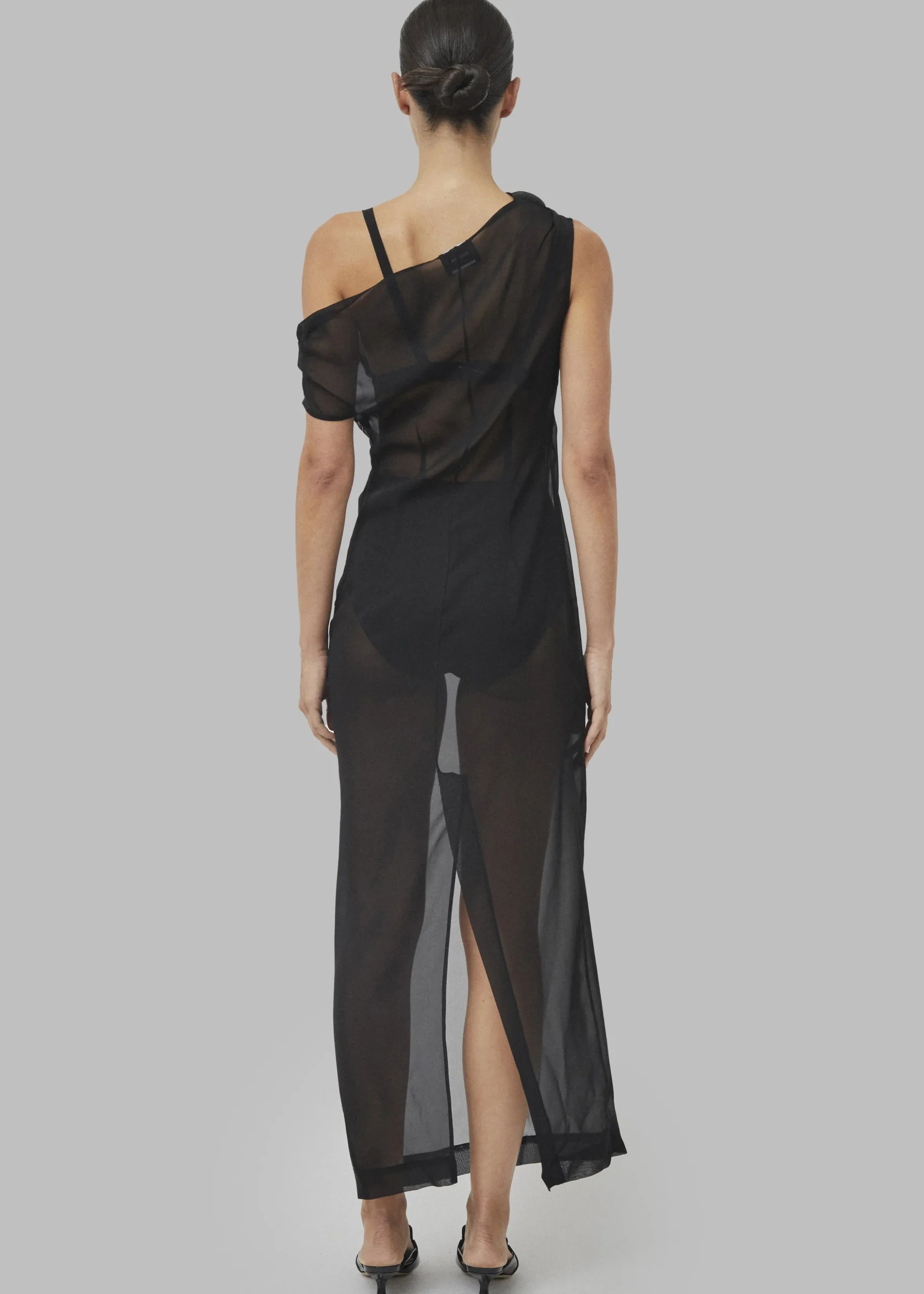 Beare Park Silk Georgette Off The Shoulder Dress