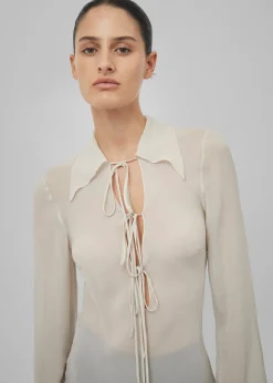 Beare Park Silk Georgette Tie Blouse Dress
