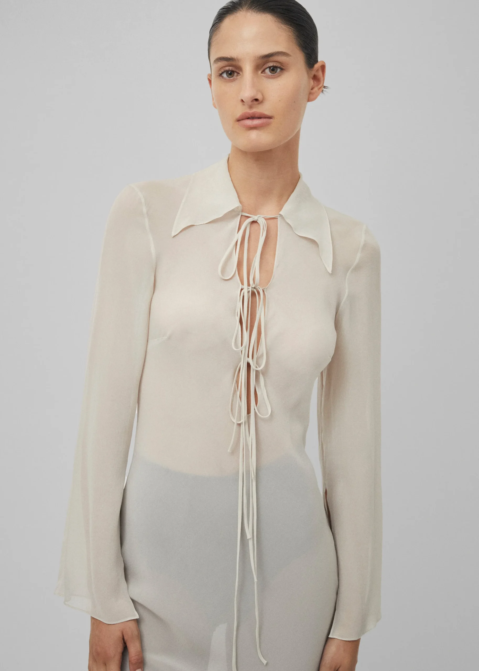 Beare Park Silk Georgette Tie Blouse Dress
