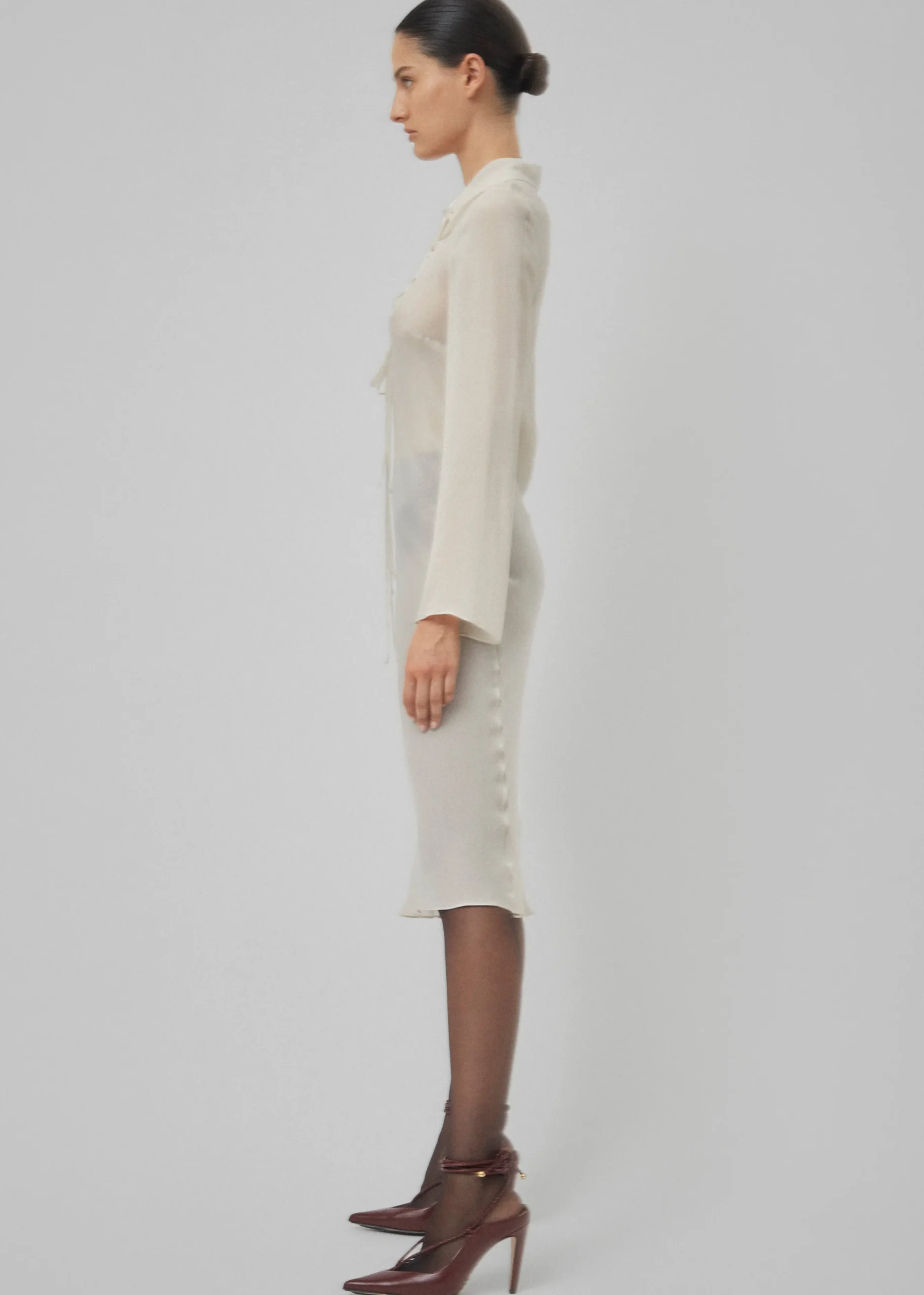 Beare Park Silk Georgette Tie Blouse Dress