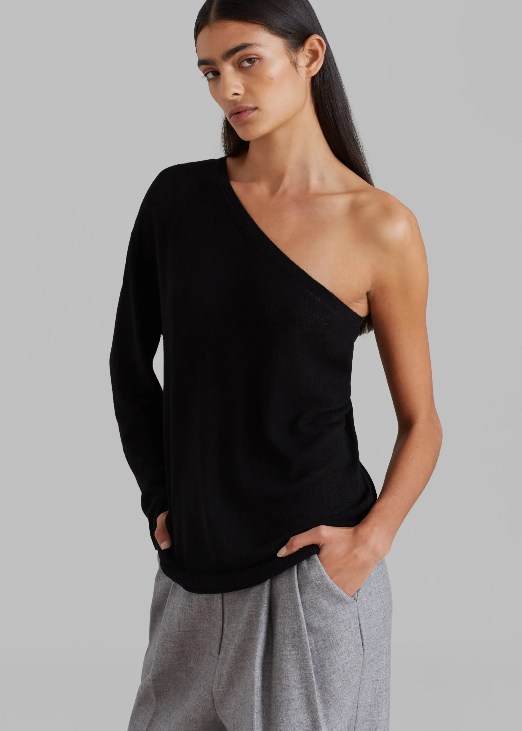 Bianca One Shoulder Loose Knit Top