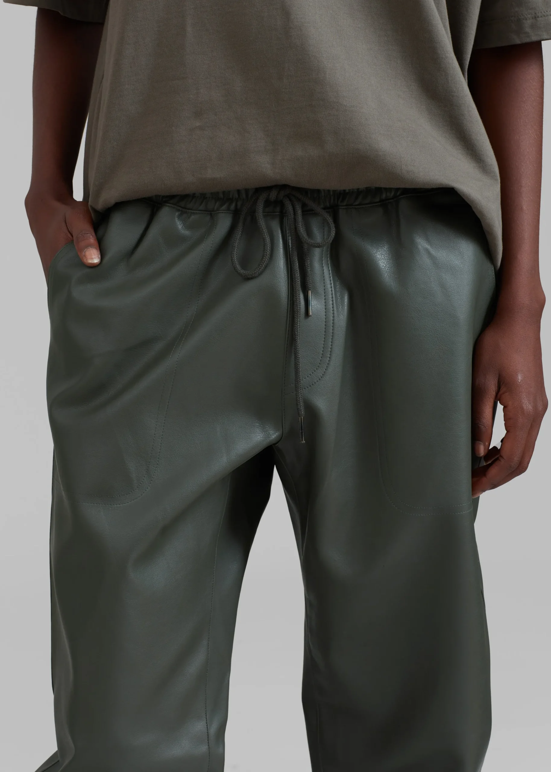 Brighton Faux Leather Joggers