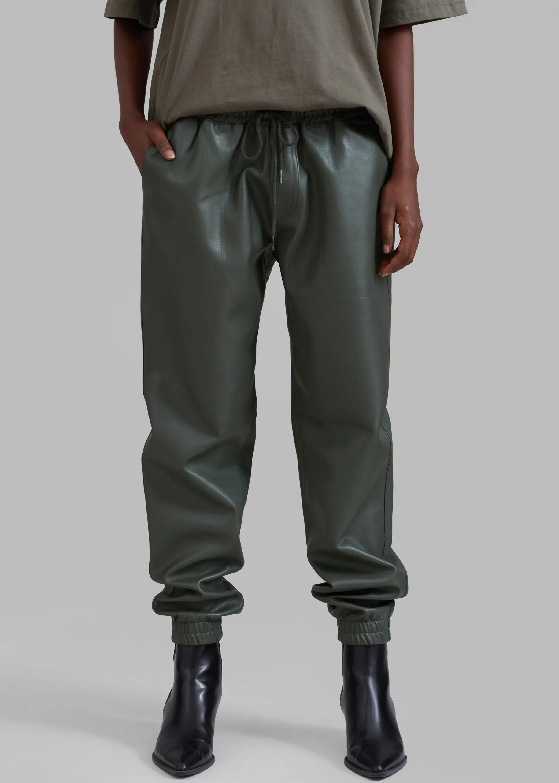 Brighton Faux Leather Joggers