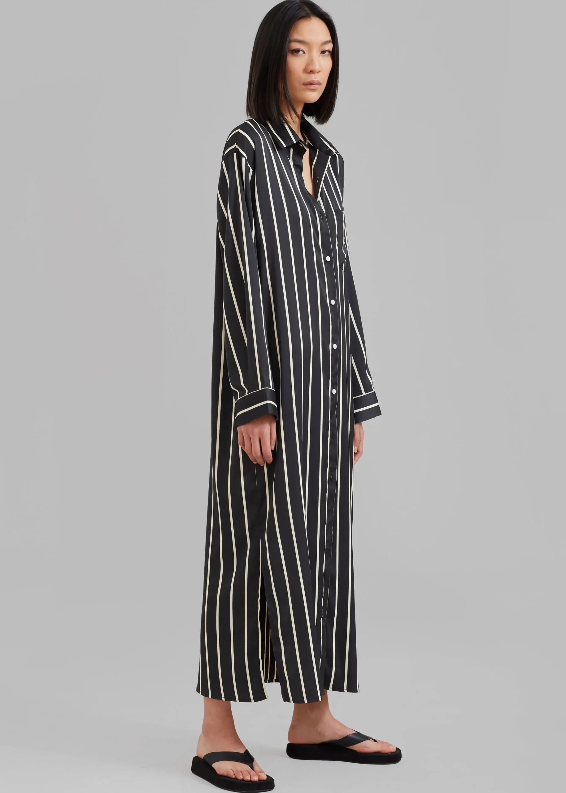 Cala Satin Shirt Dress
