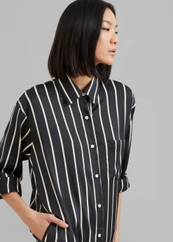Cala Satin Shirt Dress