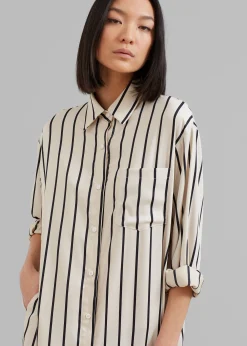 Cala Satin Shirt Dress