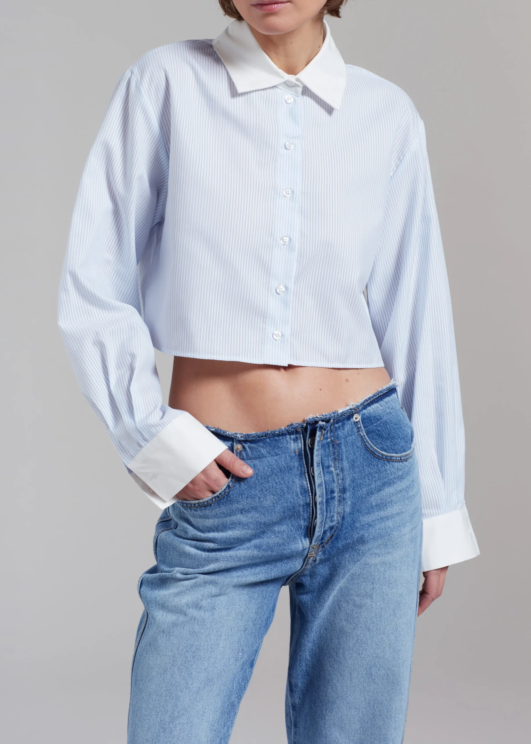 Calgari Contrast Cropped Shirt
