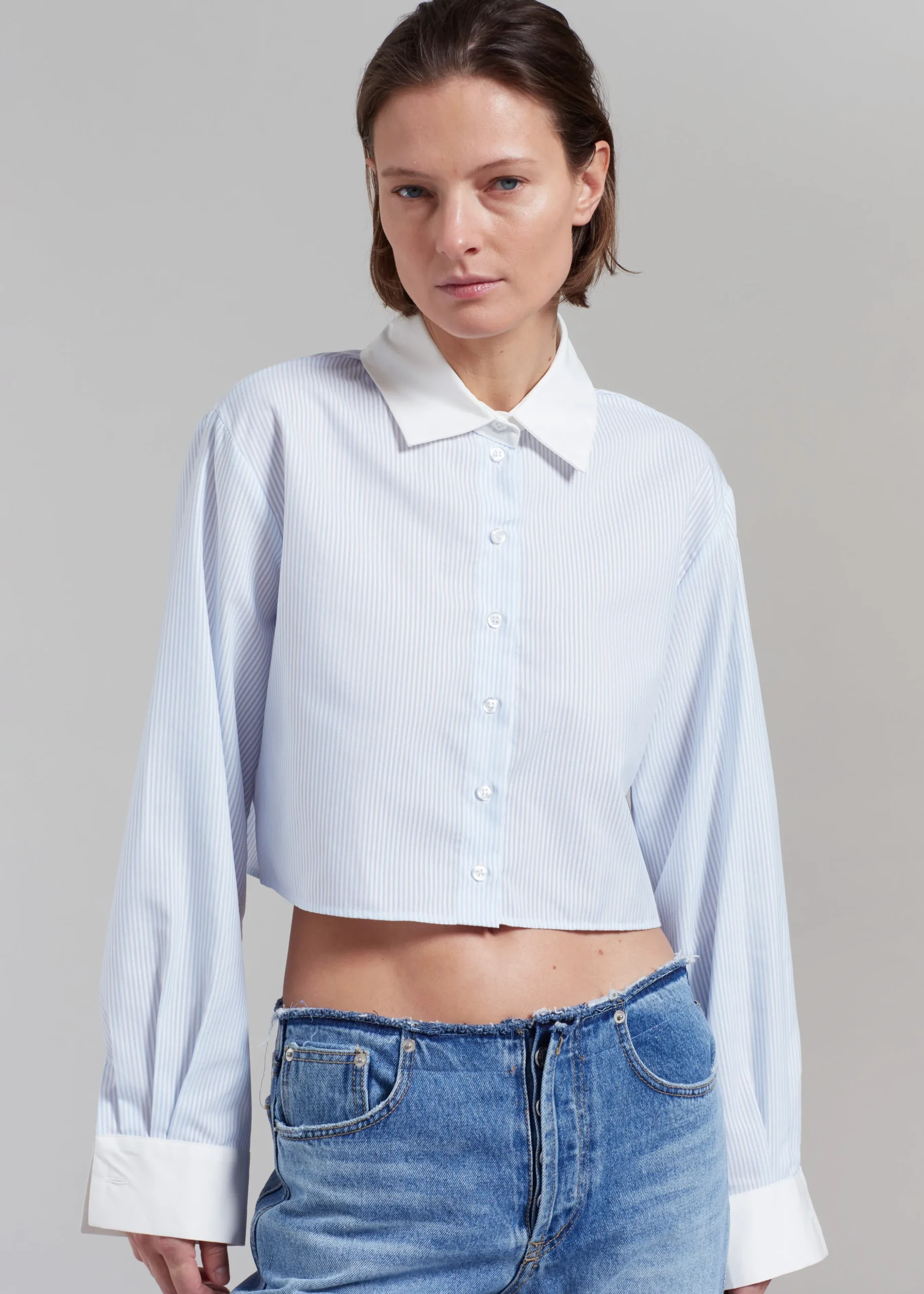 Calgari Contrast Cropped Shirt