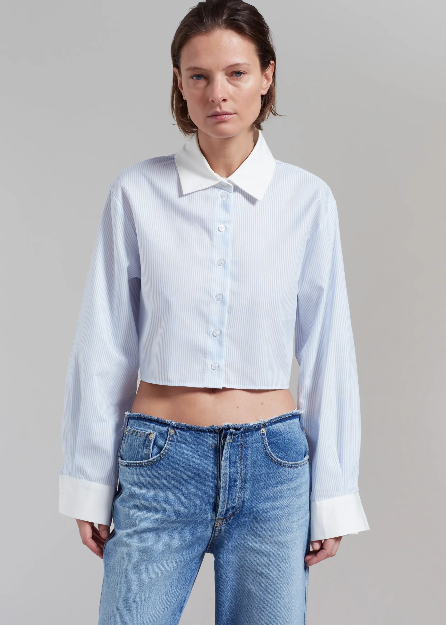 Calgari Contrast Cropped Shirt
