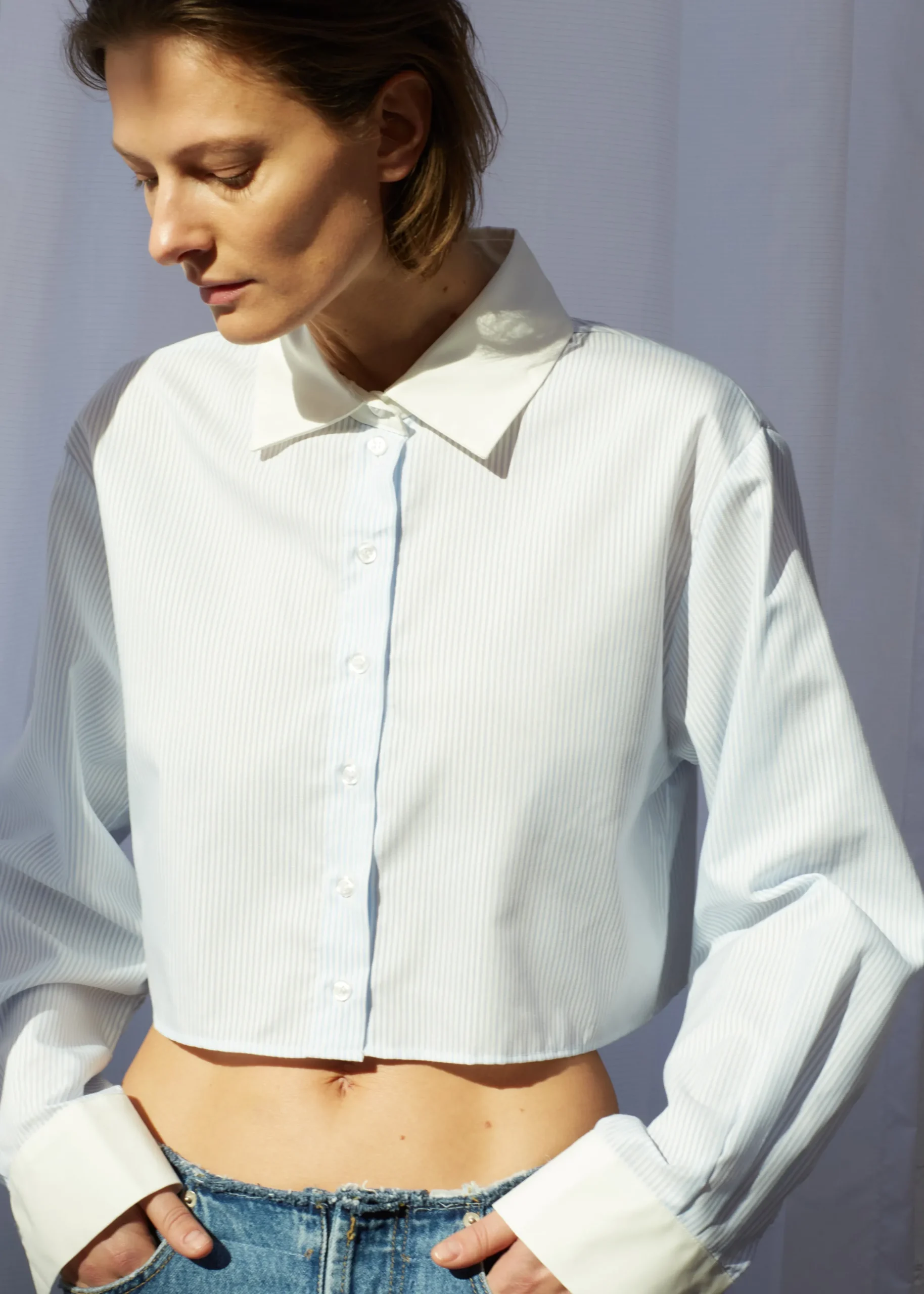 Calgari Contrast Cropped Shirt
