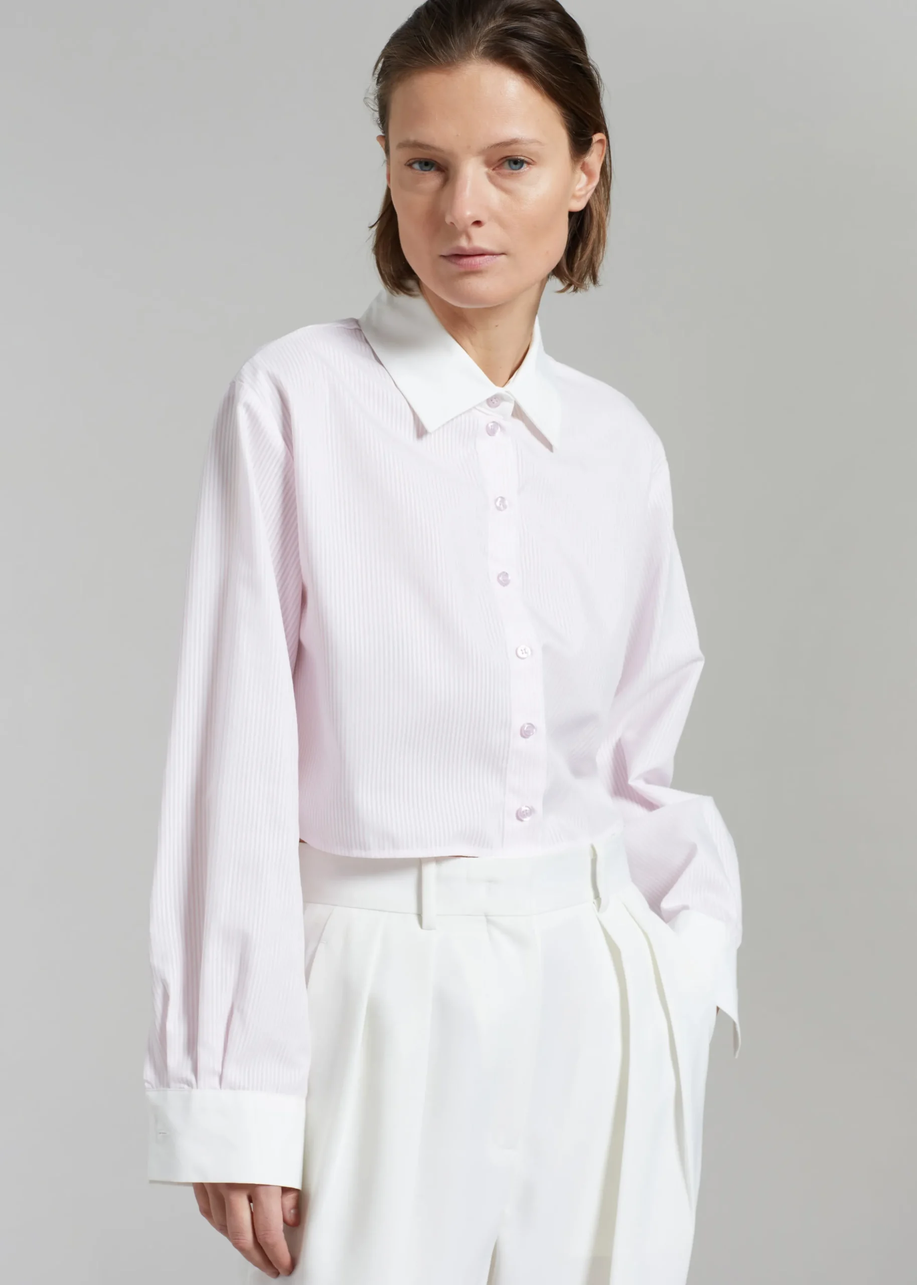 Calgari Contrast Cropped Shirt