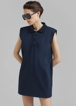 Chris Polo Padded Shoulders Mini Dress