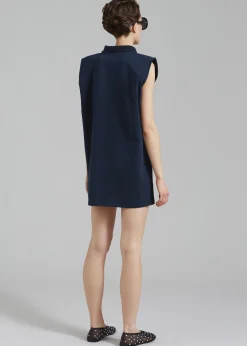 Chris Polo Padded Shoulders Mini Dress