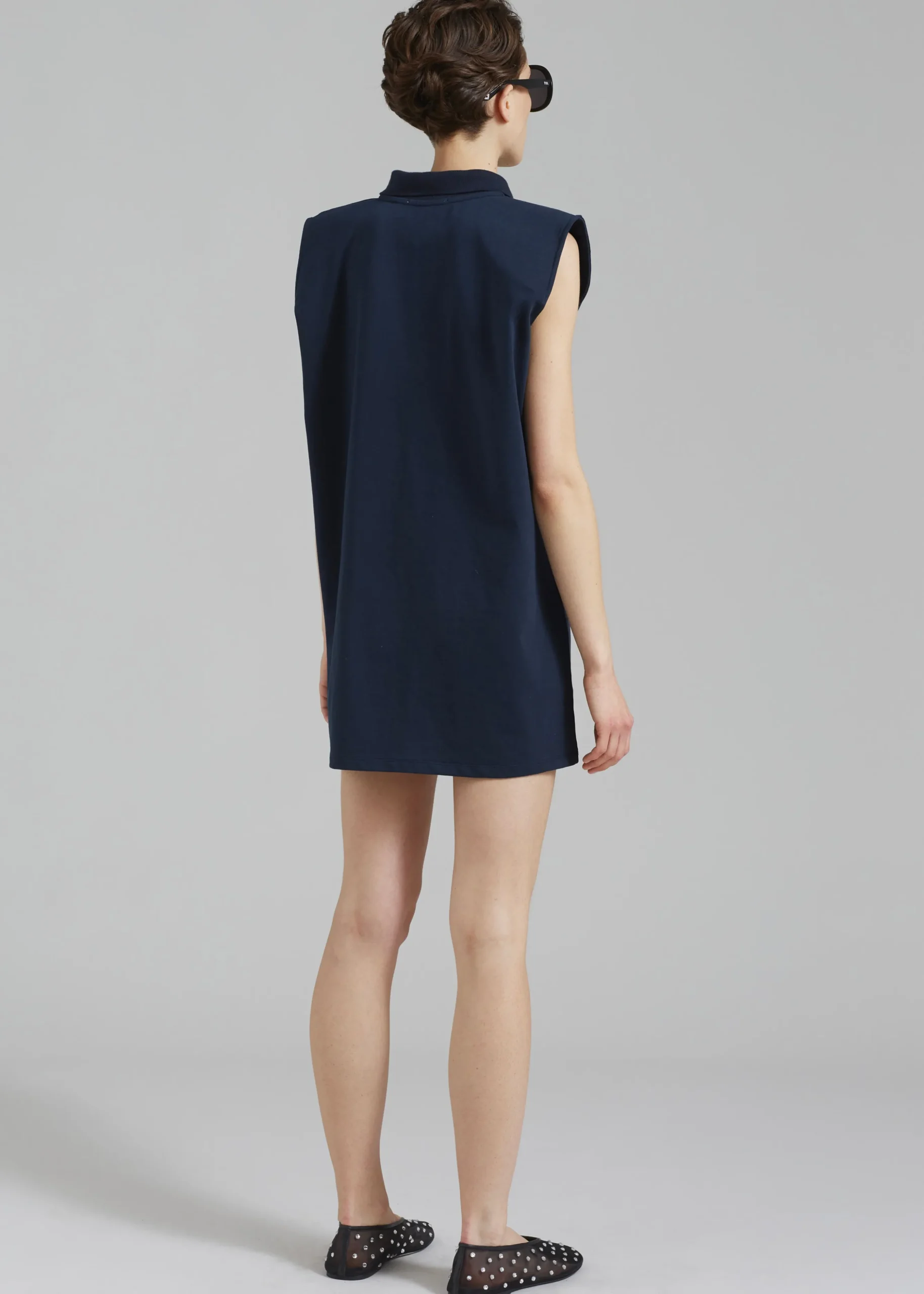 Chris Polo Padded Shoulders Mini Dress