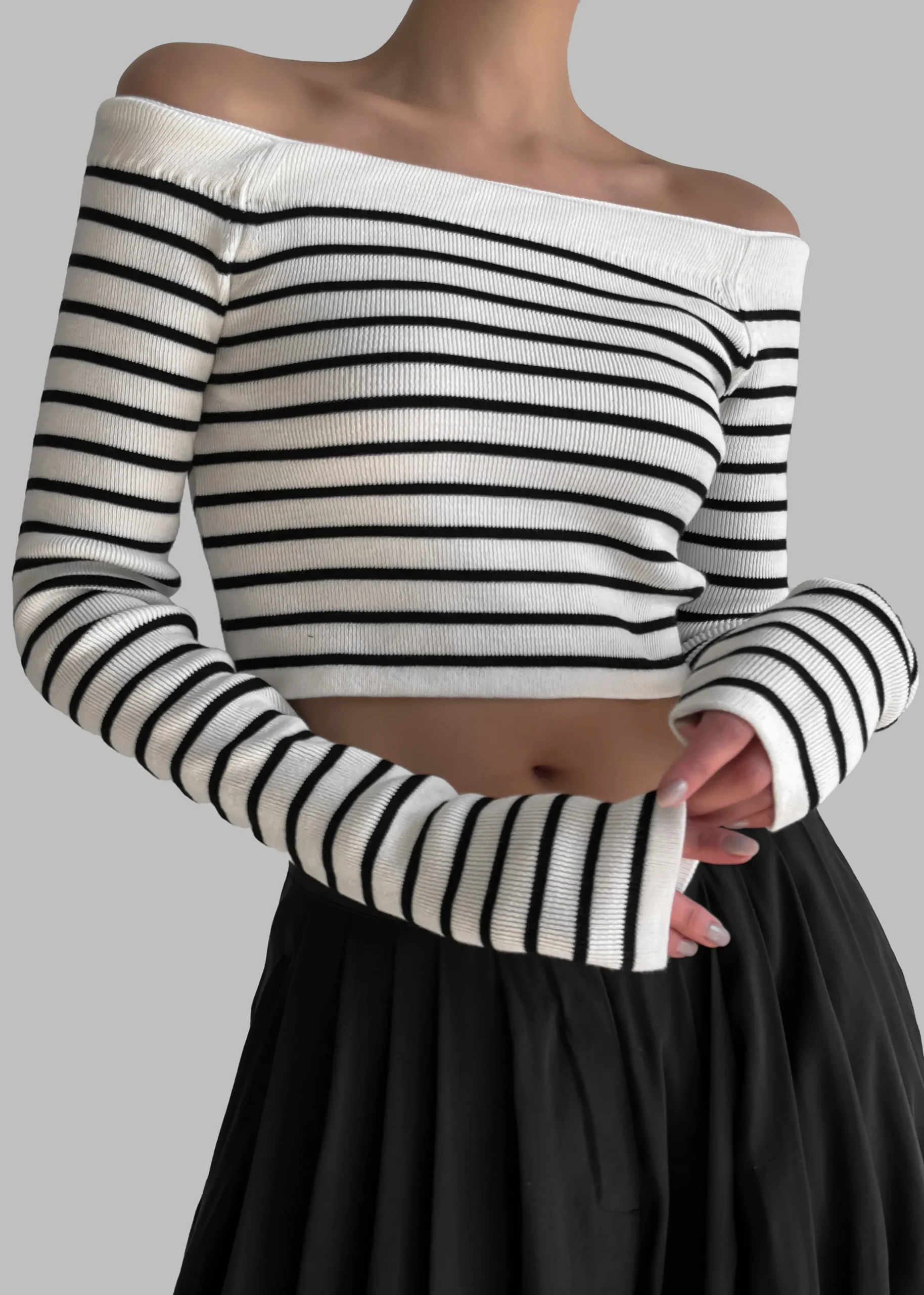 Coco White Off Shoulder Sweater