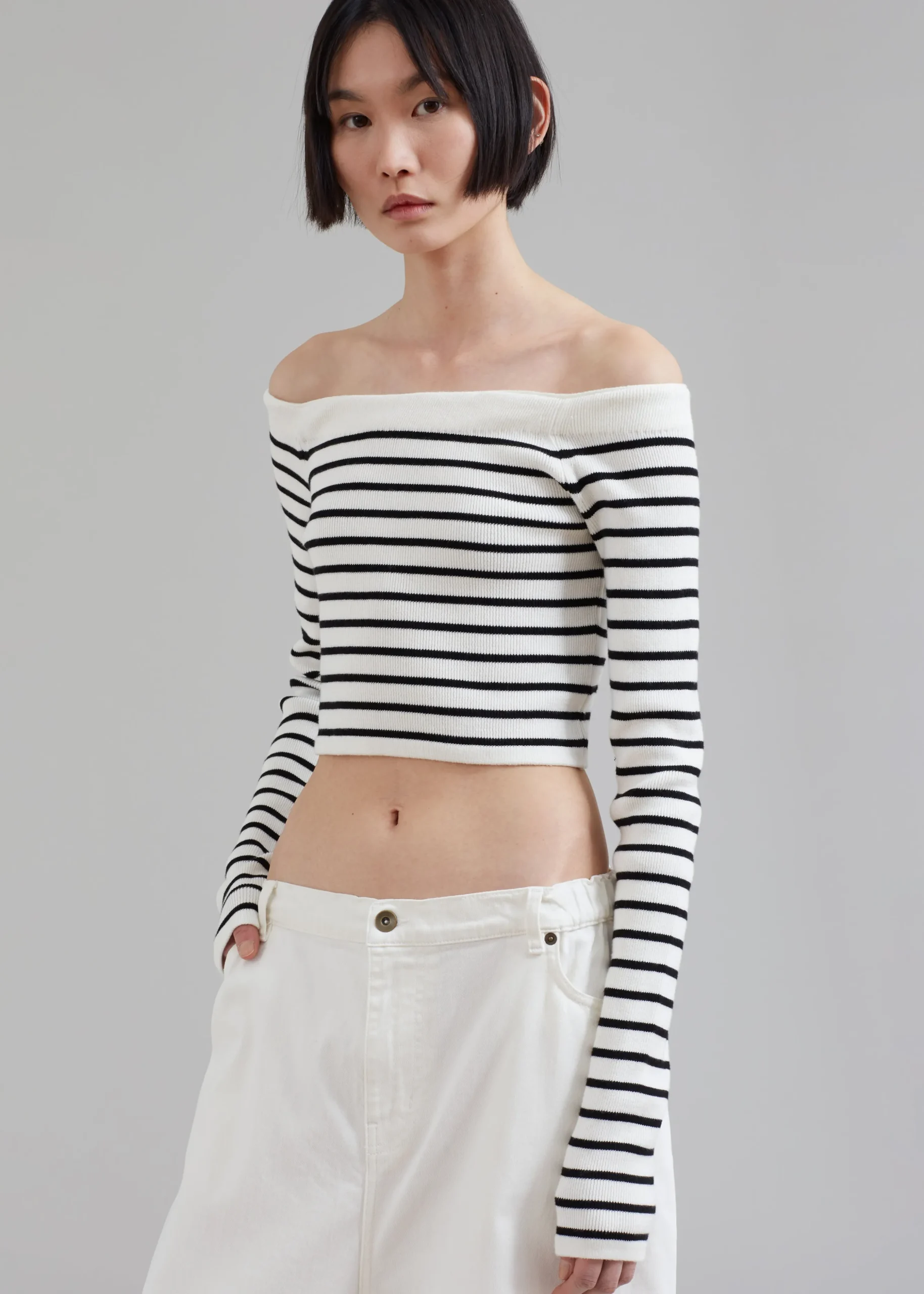 Coco White Off Shoulder Sweater