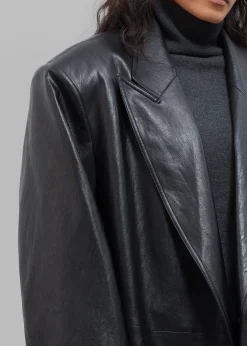 Connie Faux Leather Belted Trench Coat