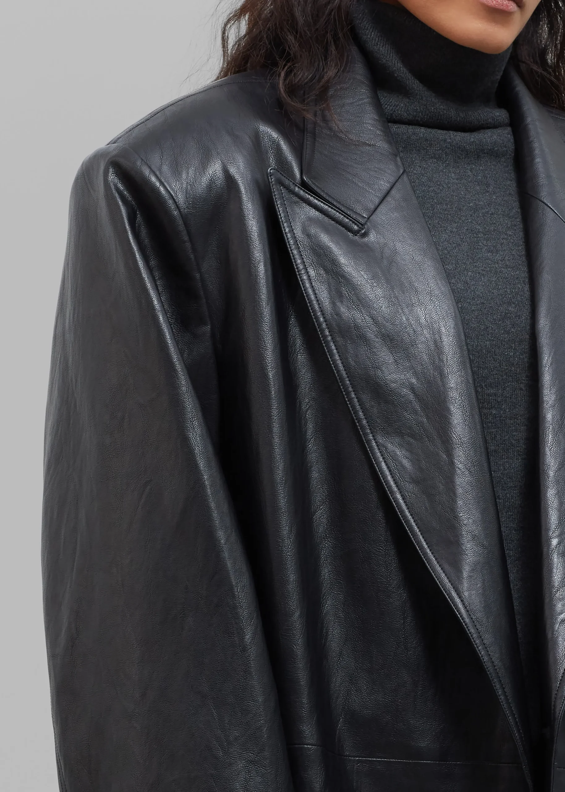 Connie Faux Leather Belted Trench Coat
