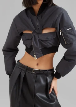 Coperni Cut-Out Cropped Bomber Jacket