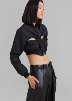 Coperni Cut-Out Cropped Bomber Jacket
