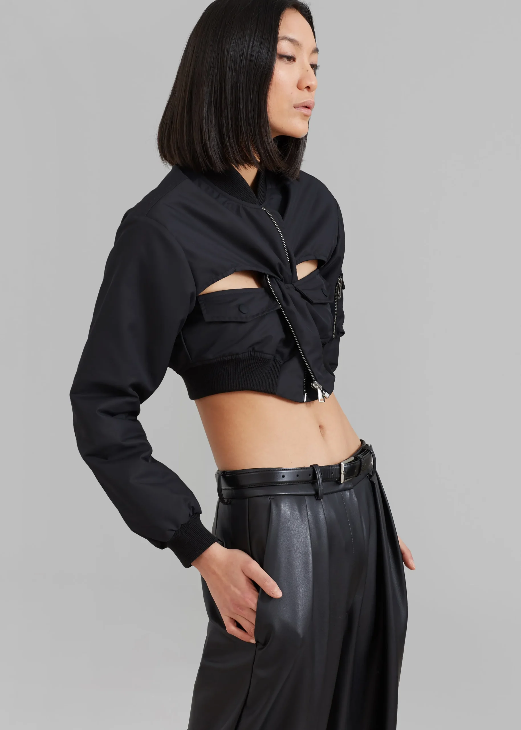 Coperni Cut-Out Cropped Bomber Jacket