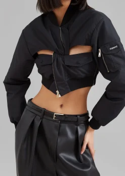 Coperni Cut-Out Cropped Bomber Jacket