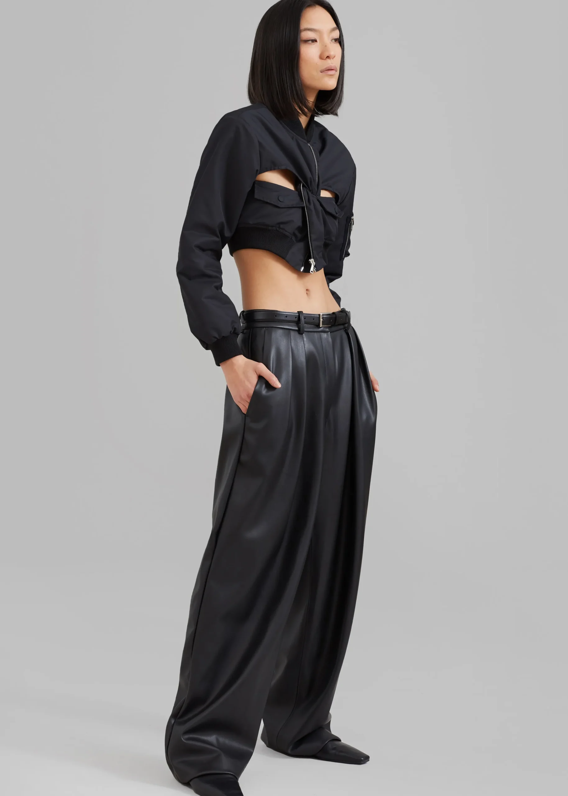 Coperni Cut-Out Cropped Bomber Jacket