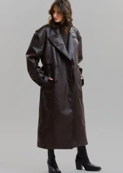 Diana Faux Leather Trench Coat