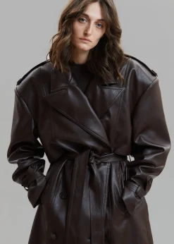 Diana Faux Leather Trench Coat